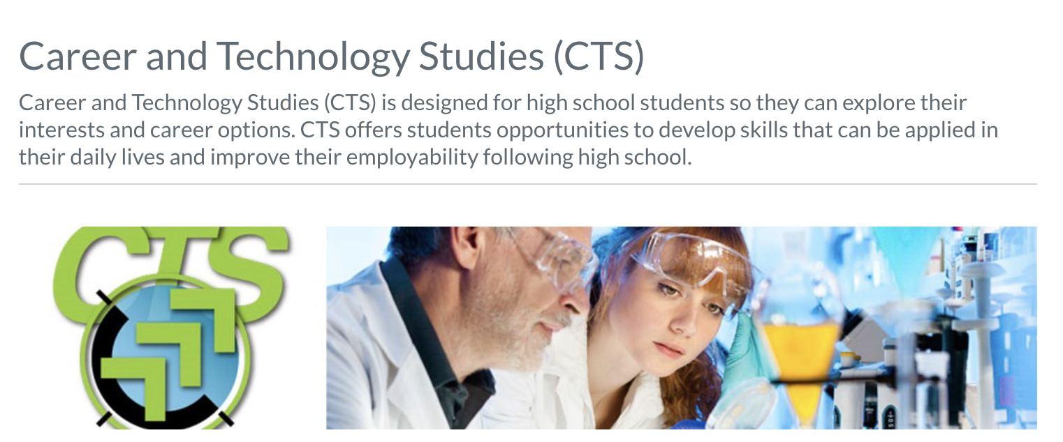 Alberta Education Career and Technology Studies (CTS) High School